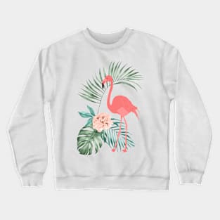 Flamingo Monstera and Rose Crewneck Sweatshirt